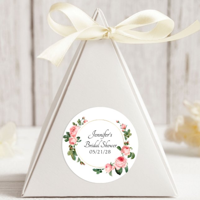 Blushing Pink Rose Classic Round Sticker (Creator Uploaded)