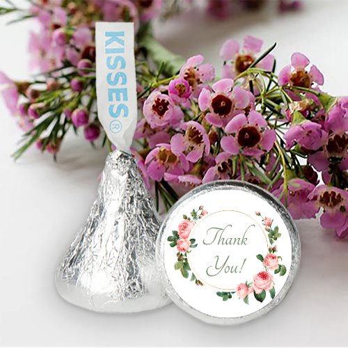 Blushing Pink Rose Floral Wedding Hersheys Kisses