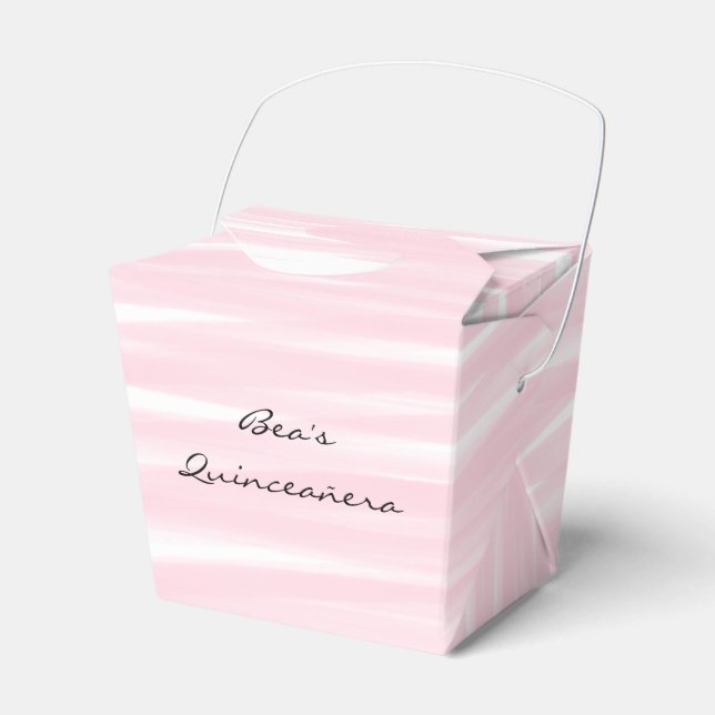 "Blushing Pink" Take-out Favor Boxes (Front Side)
