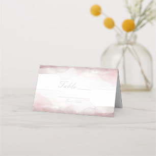 Blushing Pink Watercolor Table Number Seating Place Card