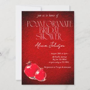 Blushing Pomegranate Branch Bridal Shower Invitation