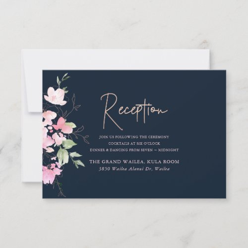 Blushing Romance Watercolor Reception Cards