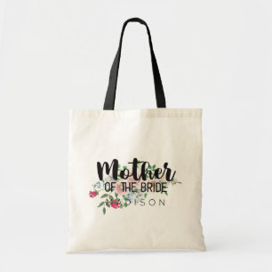 Blushing Rose Floral Wedding Mother of the Bride Tote Bag