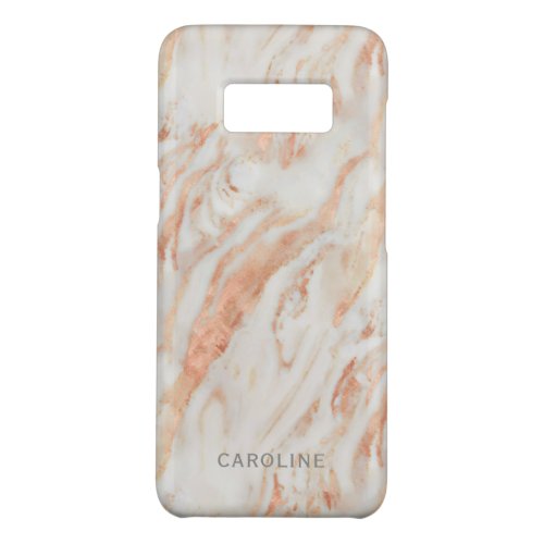 Blushing Rose Marble Pattern with Name Case_Mate Samsung Galaxy S8 Case