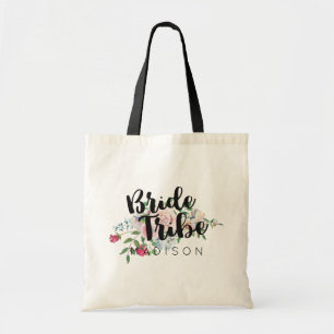 Blushing Rose Watercolor Wedding Bride Tribe Tote Bag