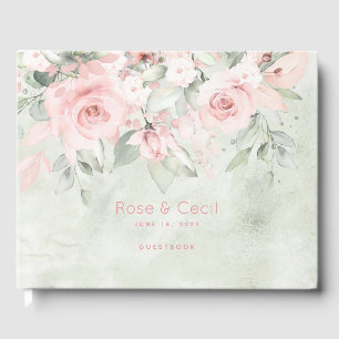 Blushing Roses Wedding Guest Book