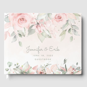 Blushing Roses Wedding Guest Book