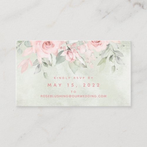 Blushing Roses Wedding Online RSVP card