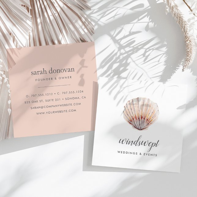 Blushing Shell Square Business Card (Creator Uploaded)