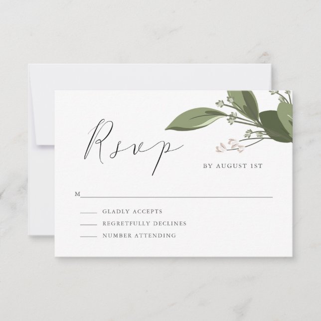 Blushing Sprigs RSVP with Pink Back (Front)