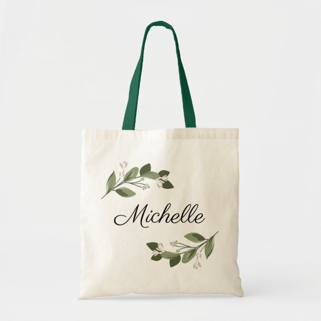 Blushing Sprigs Tote Bag (Front)