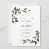 Blushing Sprigs Wedding Invite with Pink Back (Front)