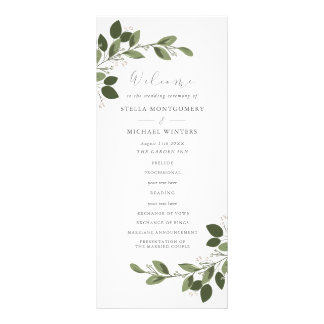 Blushing Sprigs Wedding Program