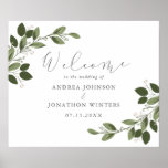 Blushing Sprigs Wedding Welcome Poster at Zazzle
