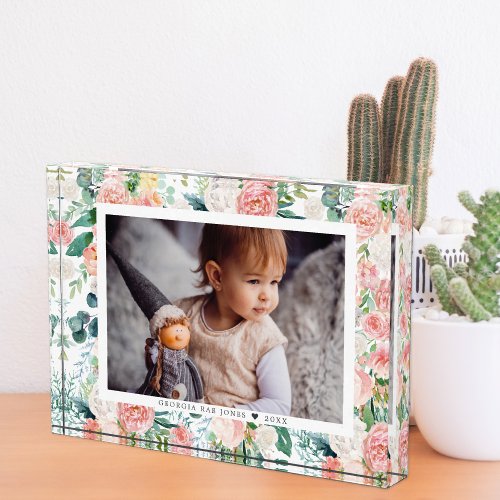 Blushing Summer Floral  Photo Block