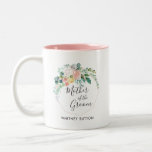 Blushing Summer Floral Wreath Wedding Favor Two-Tone Coffee Mug<br><div class="desc">Celebrate the Mother of the Groom (or customize to say any member of your bridal party) with this Gorgeous Coffee Mug. This will make a fabulous addition to the wedding party gifts and make your mom or mother-in-law feel very special! Add your custom wording to this design by using the...</div>