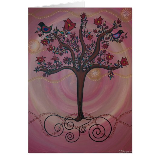 "Blushing Tree of Life" by CatherineHayesArt Cards (Front)