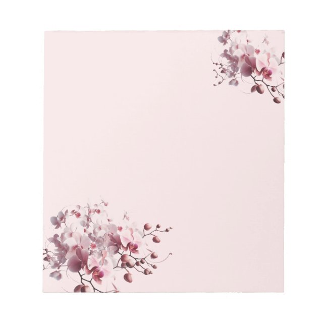 Blushing Tropical Orchids Notepad (Front)