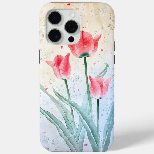 Blushing Tulip Elegance iPhone 15 Pro Max Case