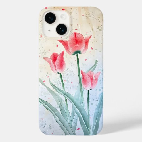 Blushing Tulip Elegance Case_Mate iPhone 14 Case