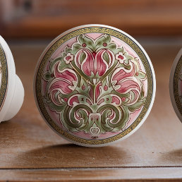 Blushing Tulip Elegance Ceramic Knob Pull