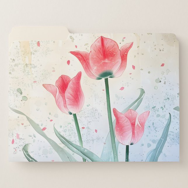 Blushing Tulip Elegance File Folder (Front Left)