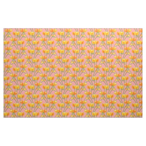 Blushing Tulips Fabric