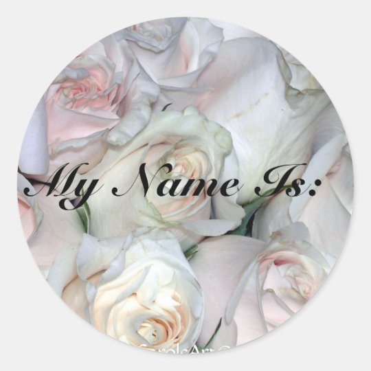 Blushing White Roses Stickers