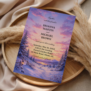 Blushing Winter Sunset Across Invitation