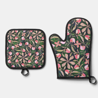 Blushpetal Grosbeak  Oven Mitt & Pot Holder Set