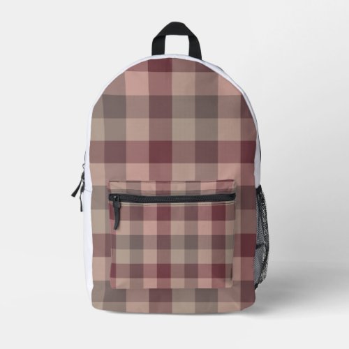 Blushwood plaid printed backpack