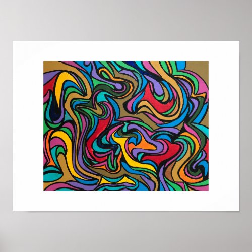 Blustery Day-Abstract Acrylic Painting Poster