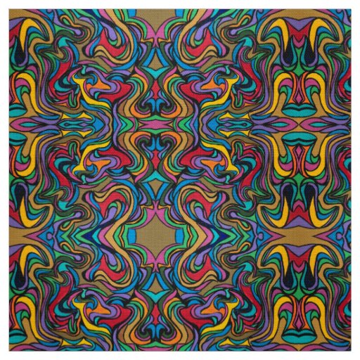 Blustery Day-Bold Colorful Abstract Pattern Fabric