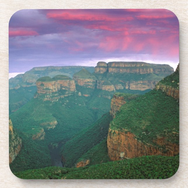 Blyde River Canyon At Sunset, South Africa Drink Coaster (Front)