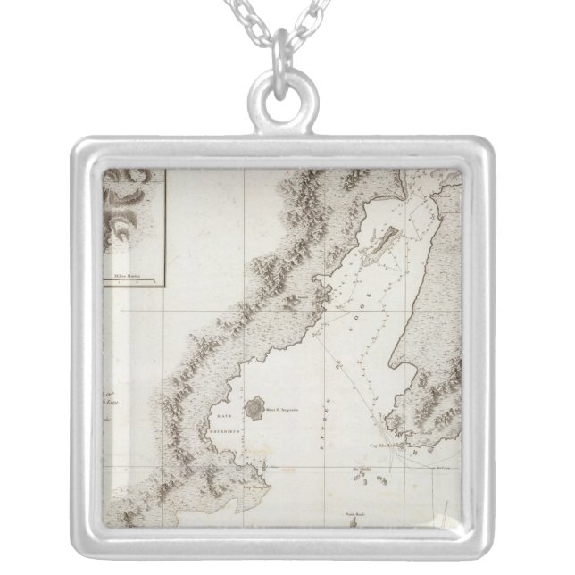 Blying Sound to Alaska Peninsula Silver Plated Necklace (Front)