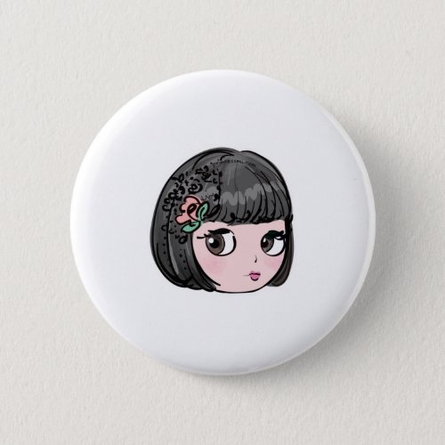 Blythe doll art cute and kawaii illustration button
