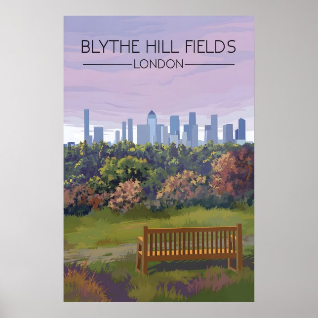 Blythe Hill Fields London Park Travel Poster (Front)