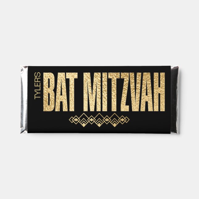BM Art Deco BAT MITZVAH Hershey Bar Label (Front)