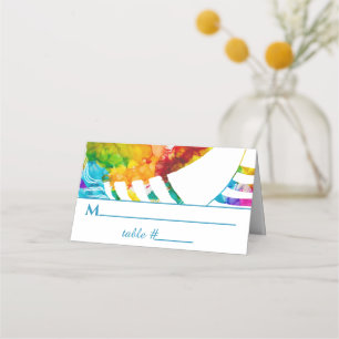 BM Bar an Bat Mitzvah Colorful Tallit Place Cards