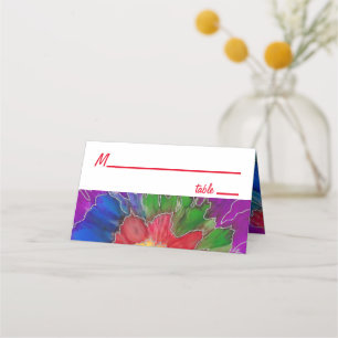 BM Bar an Bat Mitzvah Tie Dye Design Place Card