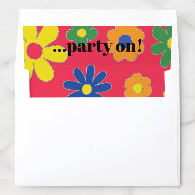 BM Bar Bat Mitzvah 1960's Flower Envelope Liner (In Envelope)