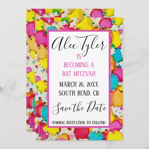 BM Bar Bat Mitzvah Confetti Save The Date