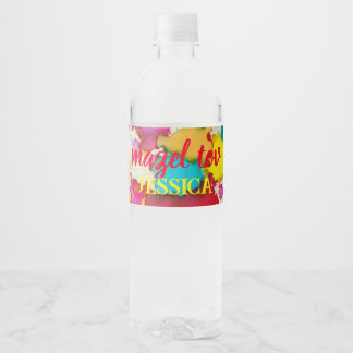 BM Bar Bat Mitzvah Confetti Water Bottle Label