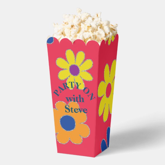BM Bar Bat Mitzvah Flowers Favor Boxes (Popped)