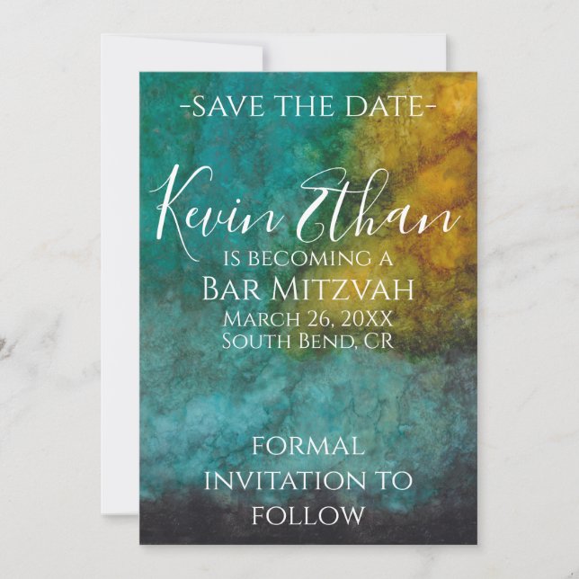 BM Bar Bat Mitzvah Out of this World Save the Date (Front)