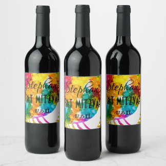 BM Bar Bat Mitzvah Splash of Color Wine Label