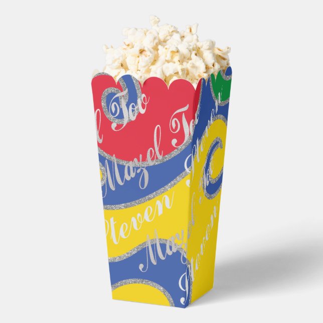 BM Bar Bat Mitzvah Swirls Favor Boxes (Popped)