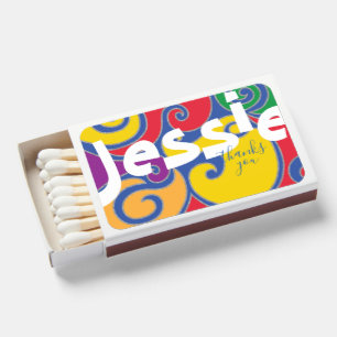 BM Bar Bat Mitzvah Swirls of Color Matchboxes