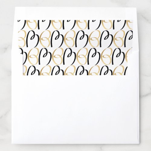 BM Bar Mitzvah Bat Mitzvah Gold N Black BM Design Envelope Liner