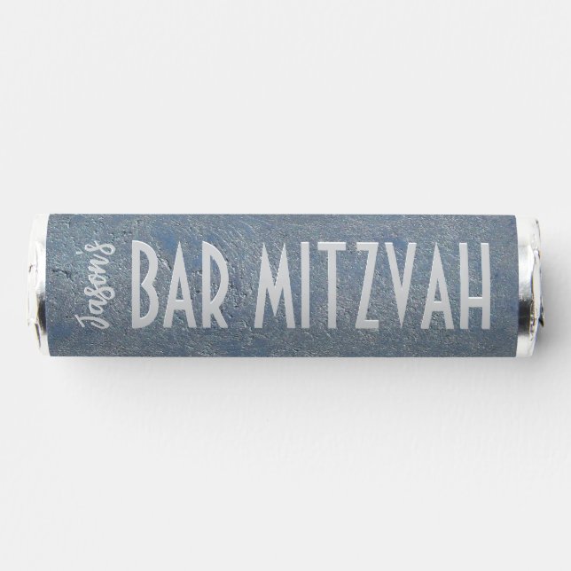 BM Bar Mitzvah Blues Beveled Label Breath Savers® Mints (Front)